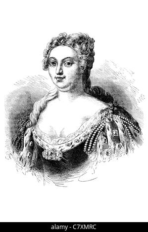 La regina Carolina di Brandeburgo Ansbach consorte del re Giorgio II di regal royal queenly regale principesca imperial dominatrice sovrana Foto Stock