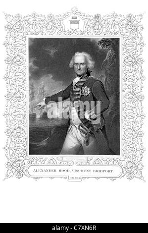 Admiral Alexander cofano primo Visconte Bridport KB 1726 1814 officer British Royal Navy rivoluzionario francese guerre Guerra Napoleonica Foto Stock