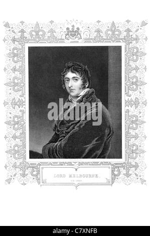William Agnello 2a Viscount Melbourne 1779 1848 British statista Whig Home Secretary Primo Ministro politico politica politico Foto Stock