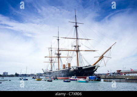 HMS Warrior nel porto di Portsmouth Foto Stock