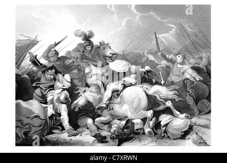 Battaglia di Bosworth Field 22 agosto 1485 Lancastrian Henry Tudor Yorkist Richard III dinastia Plantagenet guerre di rose Foto Stock