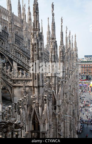 Milano - Duomo dal tetto Foto Stock