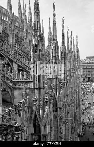 Milano - Duomo dal tetto Foto Stock