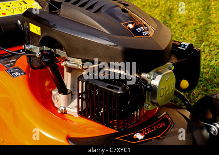 Voltor 139cc con valvola in testa 4 tempi a benzina tosaerba, Calahonda, Mijas Costa, Costa del Sol, Andalusia, Spagna, Europa occidentale. Foto Stock