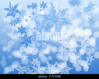 Abstract scintillanti fiocchi di neve sullo sfondo Foto Stock