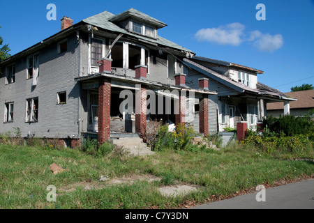 Vacante abitazione sul lato est di Detroit Michigan STATI UNITI Foto Stock