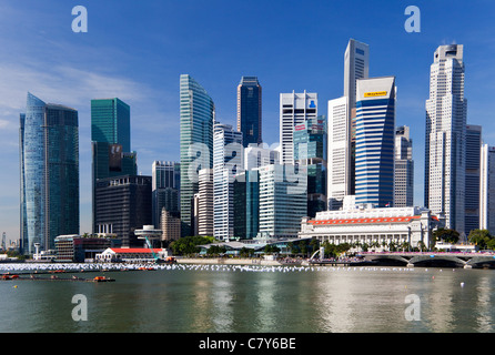 Lo skyline di Singapore Foto Stock