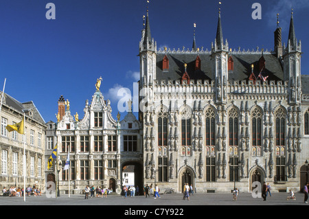 L'Europa, Belgio, Bruges, Piazza Burg Foto Stock