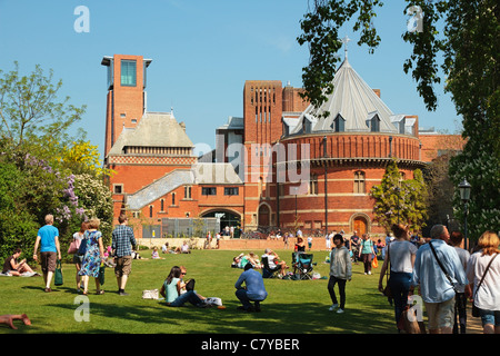 Swan Theatre e teatro giardino, RSC, Royal Shakespeare Company, Stratford-upon-Avon, Warwickshire, Inghilterra, Regno Unito Foto Stock