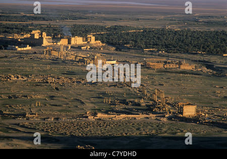 Siria, Palmyra rovine, vista aerea Foto Stock