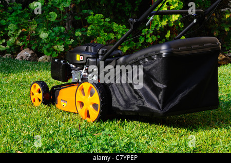 Voltor 139cc con valvola in testa 4 tempi a benzina tosaerba, Calahonda, Mijas Costa, Costa del Sol, Andalusia, Spagna, Europa occidentale. Foto Stock