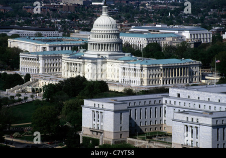 Stati Uniti d'America, Washington DC. Il Capitol, vista aerea Foto Stock