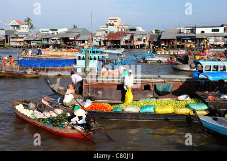 Il Vietnam, il Delta del Mekong, Can Tho, fiume Mekong Foto Stock