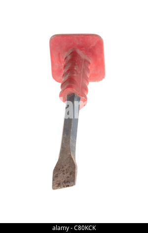 Scalpello vecchio isolato su bianco Foto Stock