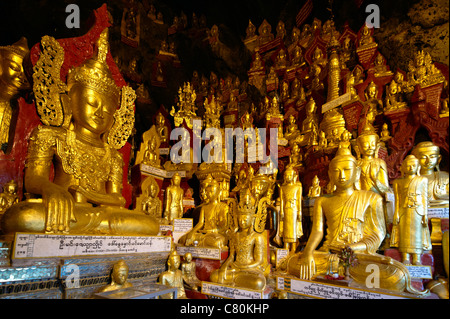 Myanmar Birmania, stato Shan, Pindaya grotta santuario buddista Foto Stock