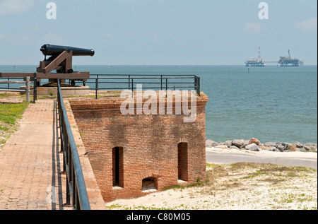 In Alabama, Dauphin Island, Fort Gaines Historic Site, stabilito 1821 allo scopo di sorveglianza Mobile Bay Foto Stock