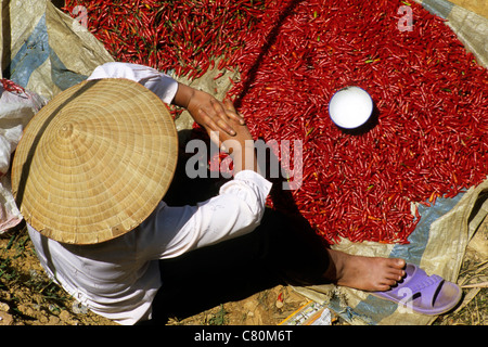 Il Vietnam, a nord-ovest di frontiera, può cau Market Foto Stock