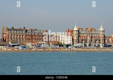 Seafront Hotel sul lungomare a Weymouth Dorset in Inghilterra, Regno Unito Foto Stock