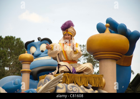 Celebrare un sogno che si avvera parade Magic Kingdom Aladdin galleggiante Foto Stock