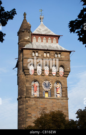 Torre dell Orologio il Castello di Cardiff Foto Stock