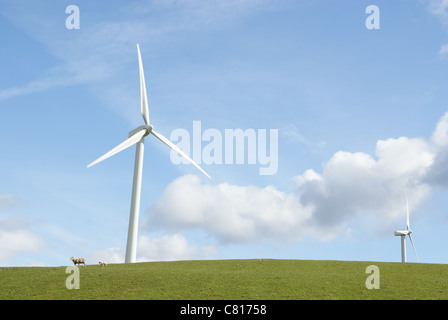 Le turbine eoliche a Llyn Brenig wind farm nel Galles del Nord Foto Stock