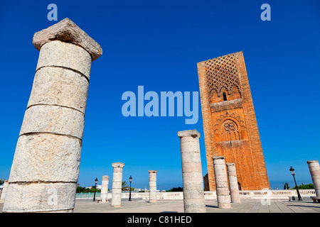 Il Marocco, Rabat, Torre Hassan Foto Stock