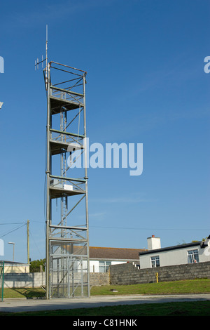 Stazione dei vigili del fuoco tower, Mullion comunità la stazione dei vigili del fuoco in Cornwall Inghilterra. Foto Stock