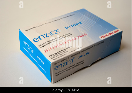 La stagione 2011-12 vaccino antinfluenzale box da Enzira CSL Biotherapies Foto Stock