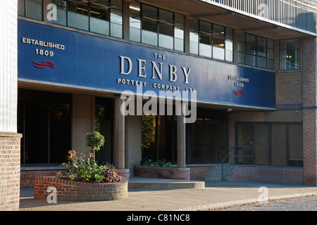 Denby Pottery Factory ingresso, Denby, Derbyshire, England, Regno Unito Foto Stock