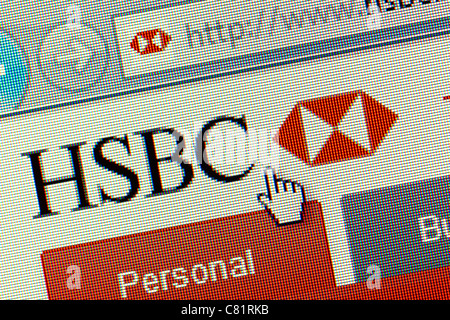 Logo di HSBC e sito web close up Foto Stock