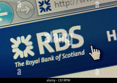 Royal Bank of Scotland RBS logo e sito web close up Foto Stock