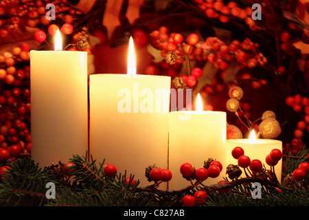 Candele di natale Foto Stock