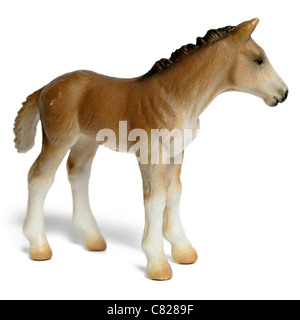Giocattolo di plastica cavallo puledro figurina isolati su sfondo bianco  modello di rilascio: No. Proprietà di rilascio: No Foto stock - Alamy