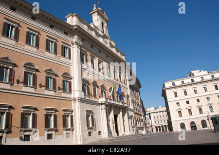 Italiano il palazzo del Parlamento, il Palazzo di Montecitorio a Roma, Lazio, l'Italia, Europa Foto Stock