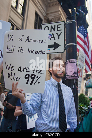 "Occupare Chicago' protestare contro la disuguaglianza economica Foto Stock