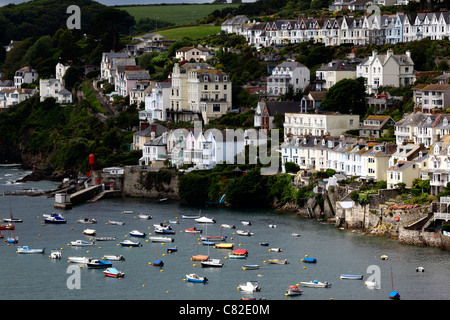 Vista sul Fiume Fowey e estuario da Hall a piedi per Fowey , Cornovaglia , Inghilterra Foto Stock