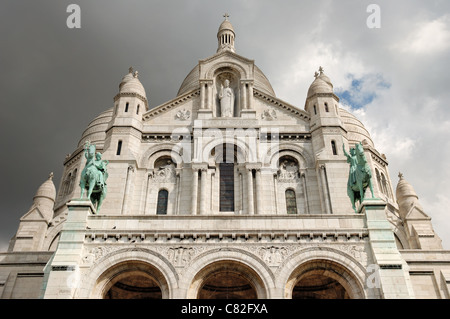 Basilica del Sacre Coeur, "Basilica del Sacro Cuore di Gesù" a Montmartre, Paris. Foto Stock