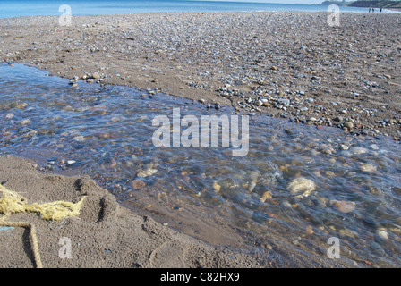 Vista sulla spiaggia e sul mare a Sandsend North Yorkshire Foto Stock