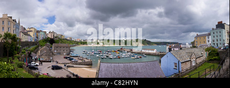 Panorama del Porto di Tenby Foto Stock