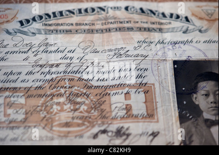 Vintage immigrazione canadese Carte degli anni cinquanta Foto Stock