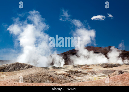 Sol de Manana geyser (sole di mattina), altipiano boliviano Foto Stock