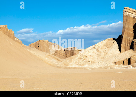 Erodendo arenarie nella Valle della Luna, il Deserto di Atacama, Cile Foto Stock