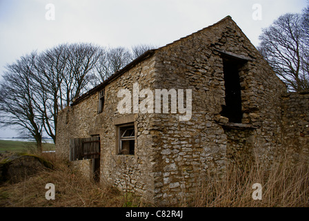 Abbandonato Farm House on the Yorkshire Moors Foto Stock