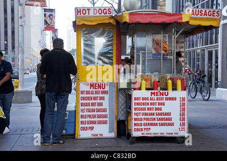 Hot Dog Vendor, Stand Foto Stock