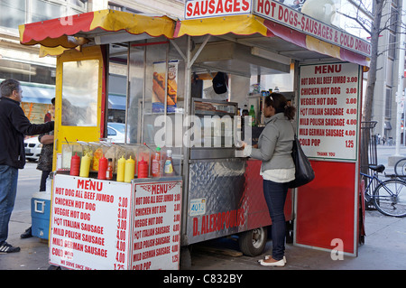 Hot Dog Vendor, in stallo Foto Stock