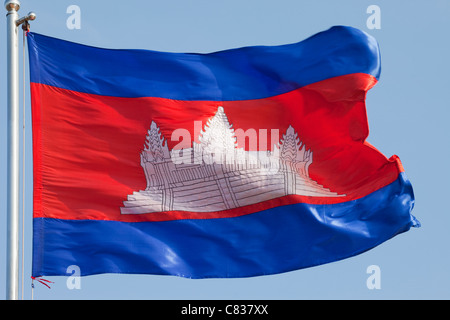 Cambogia, Bandiera cambogiano Foto Stock