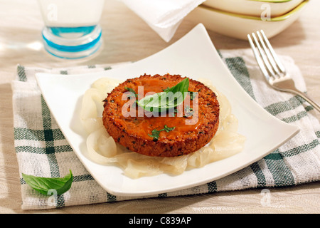 Hamburger Vegetariano. Ricetta disponibile. Foto Stock