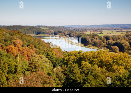 Vista sulla valle dell'Oder da Stolpe, Brandeburgo, Germania Foto Stock
