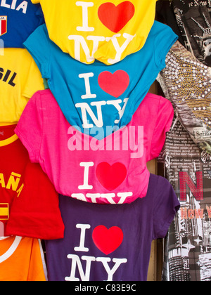 T-shirt Souvenir Shop, Chinatown, NYC Foto Stock