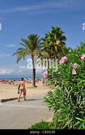 Platja de Llevant, Salou, Costa Daurada, provincia di Tarragona Catalogna Foto Stock